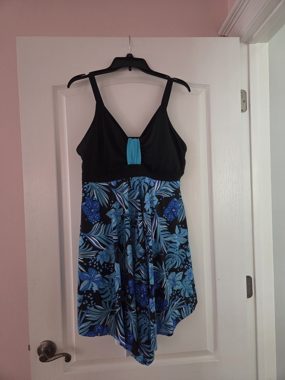 Hanna Nikole Black & Turquoise Swimdress